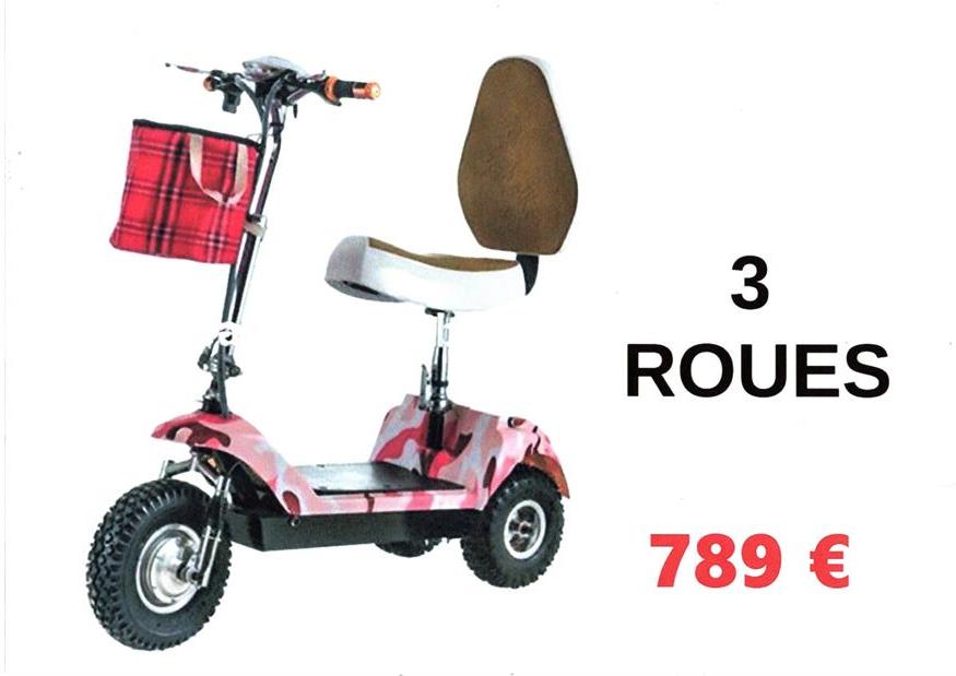 tricycle trottinette scooter vélo électrique pliant pliable 3 roues mobilité réduite handicapé jpa 